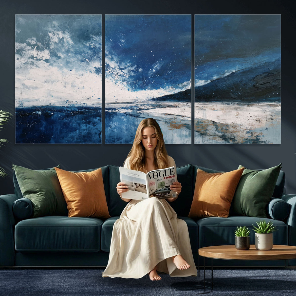 76136620-MGV-CV-36X24 - Extra Large Abstract Wall Art Canvas Print