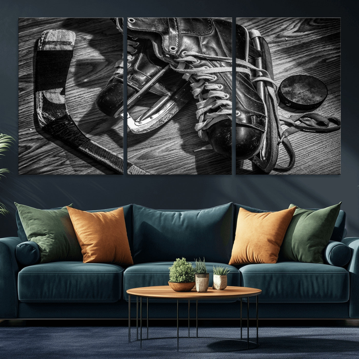 20553-MGV-CV-36X24-Old Pair of Mens Skates Wall Art Canvas, Men Skates Wall Art Print