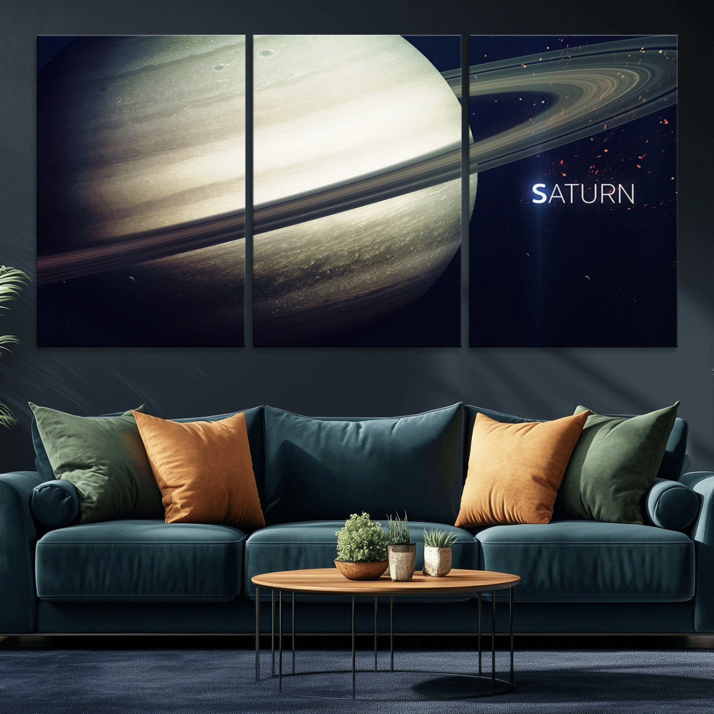 -Framed Saturn Wall Art Canvas Print