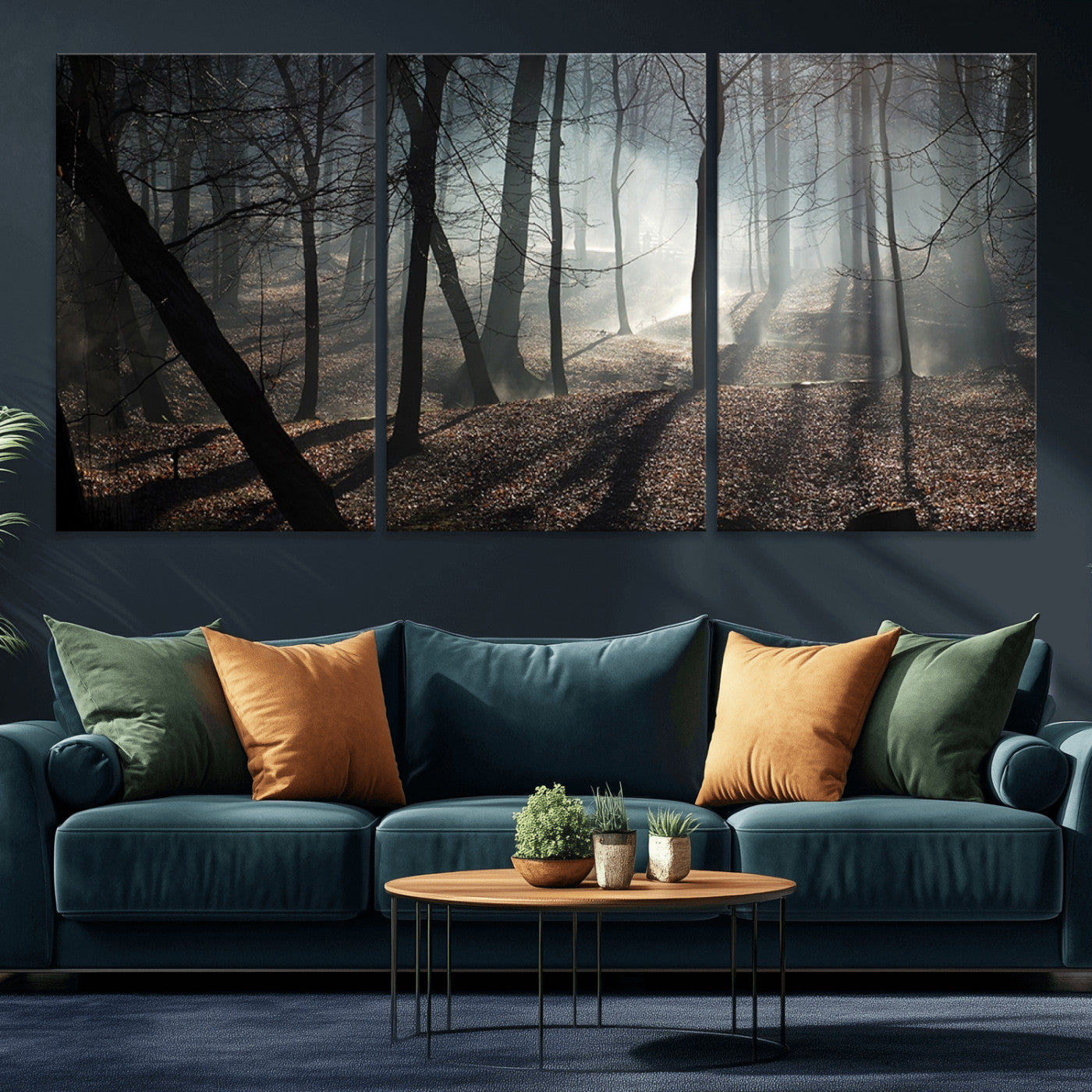 -Dark Family and Tree Wall Art Canvas Print