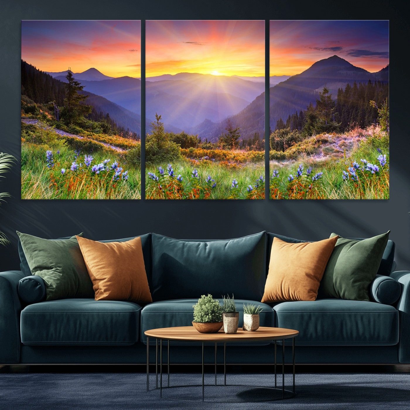 -Mountain and Spring Wall Art Canvas Print