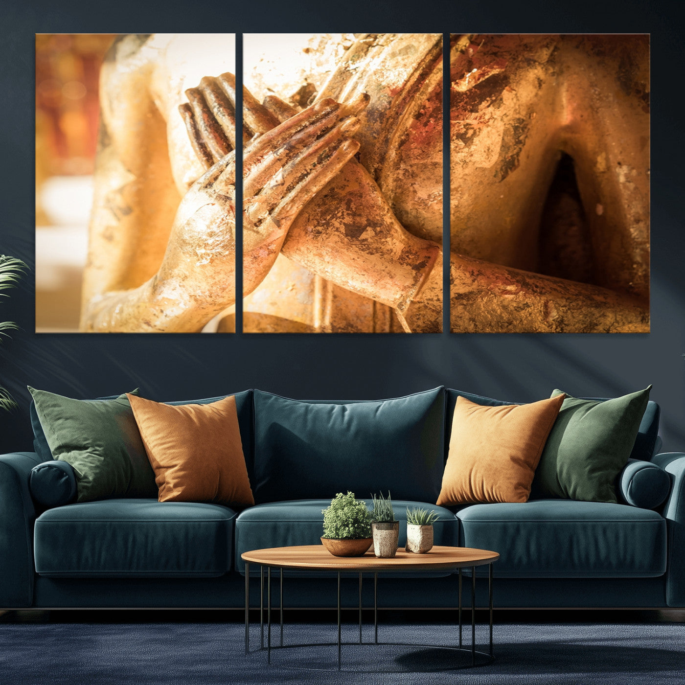 -Buddha Statue Hands Wall Art Canvas Print