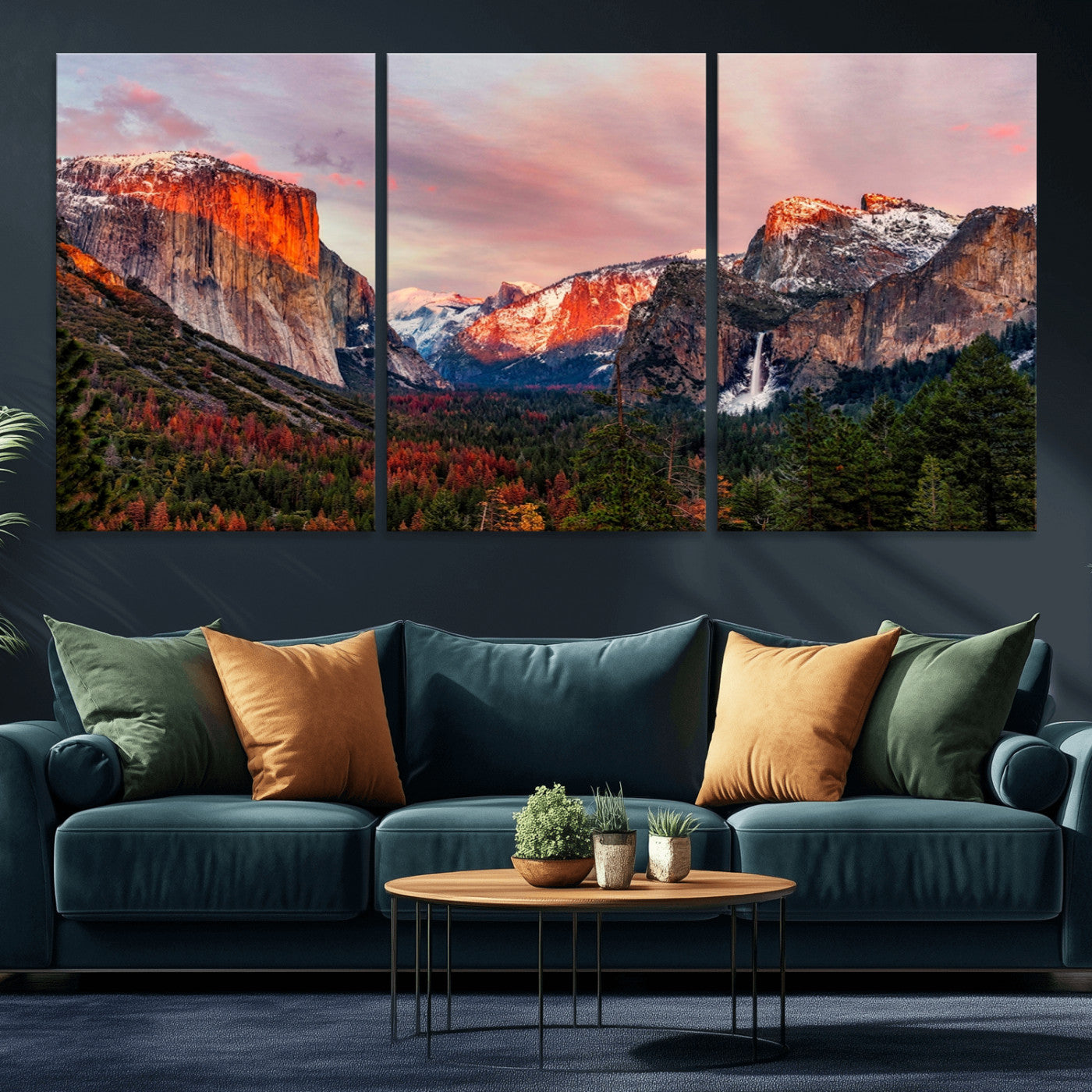 -Yosemite Half Dome Wall Art Canvas Print El Capitan