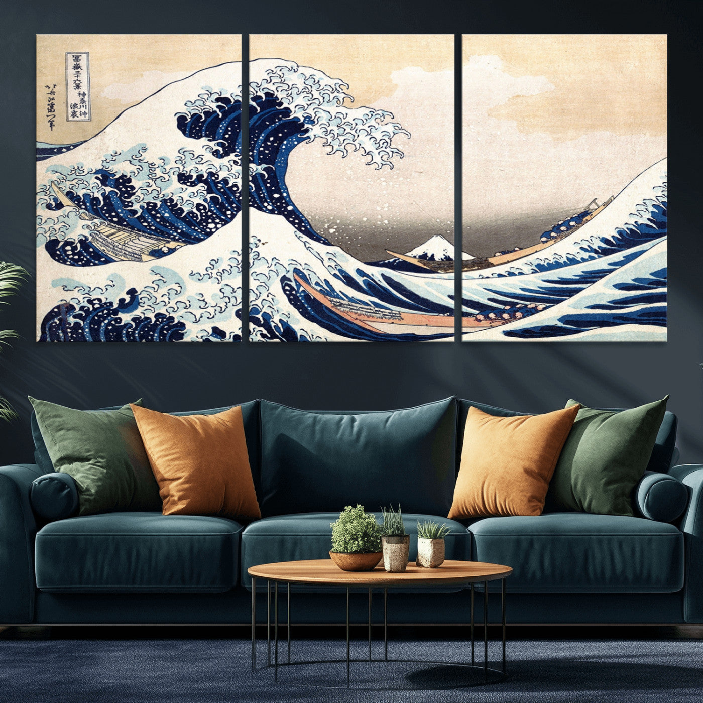 35635-MGV-CV-36X24-Wall Art Kanagawa Canvas Artwork Abstract Print