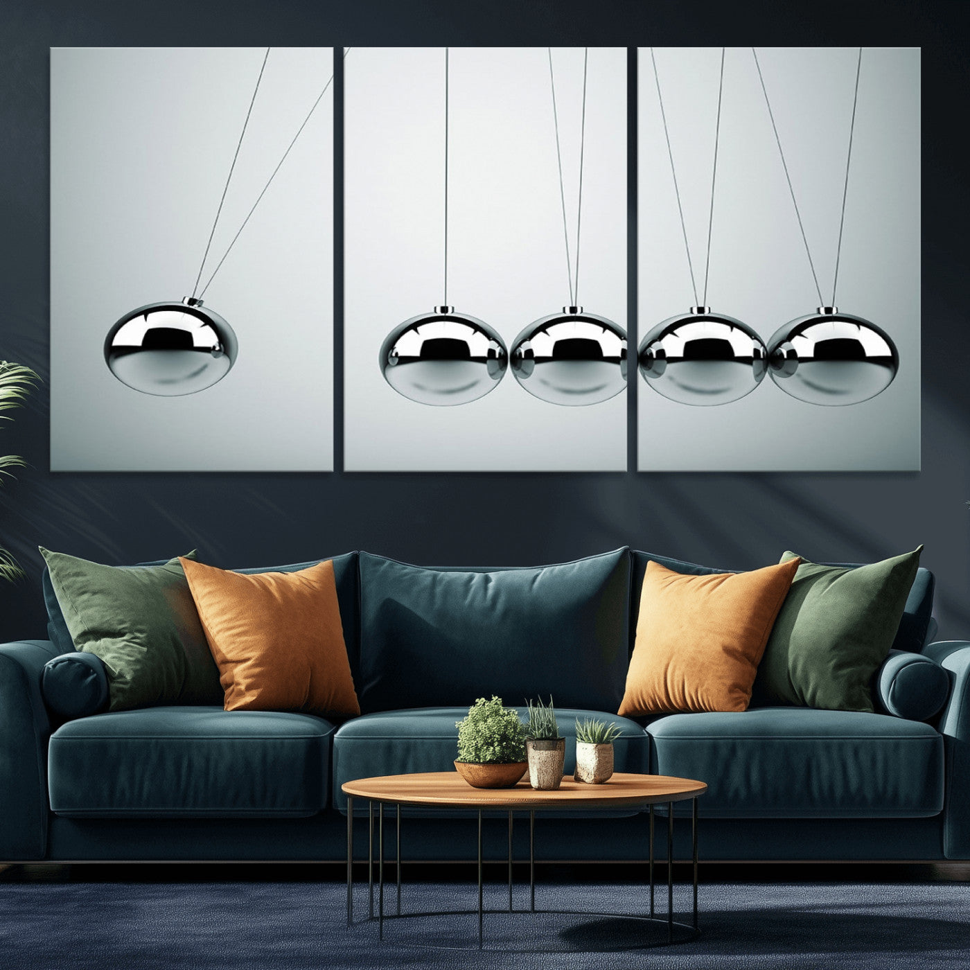 -Newton's Cradle Wall Art Canvas Print, Framed Newton Cradle Wall Art