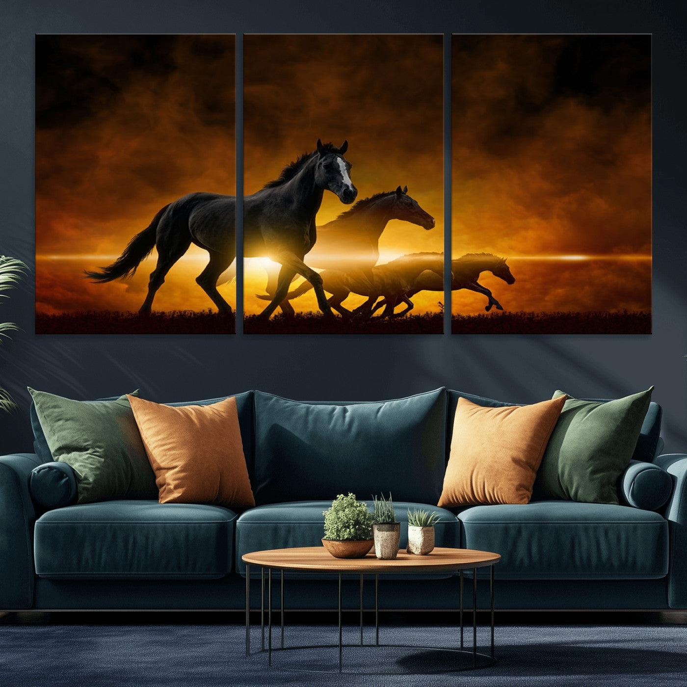 -Horse Wall Art Canvas Print, Multi Panel Animal Canvas Print