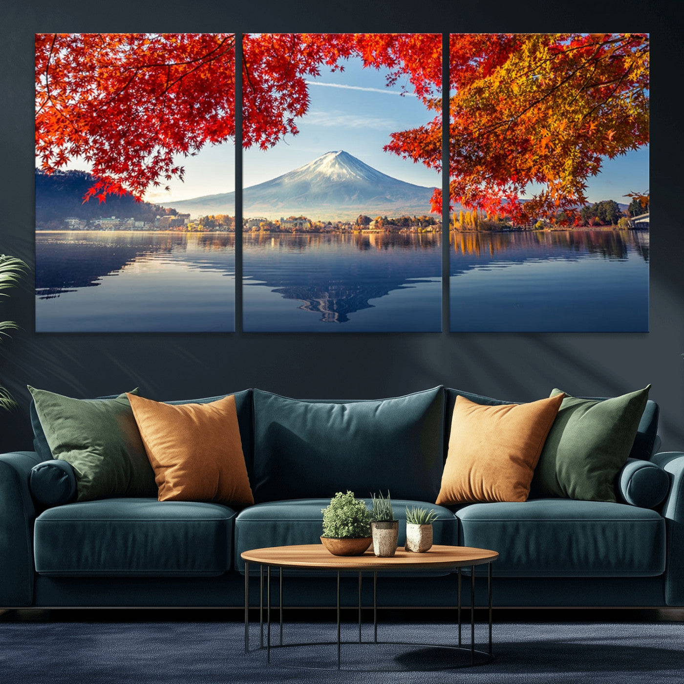 -Mount Fuji Canvas Wall Art Japan Autumn Mountain Canvas Print Wall Art