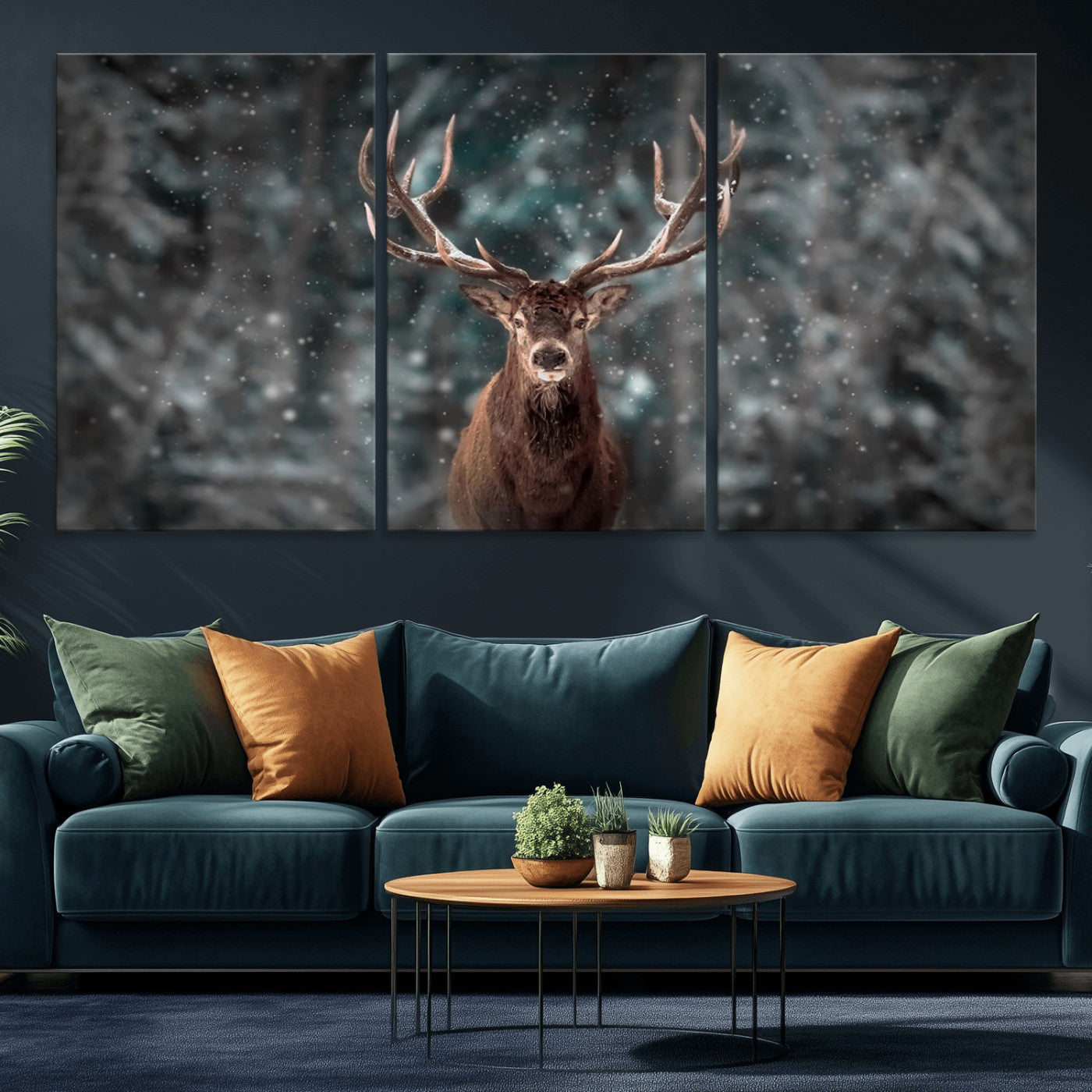 -Wall Art Deer Art Animal Canvas, Framed Wall Art Deer Canvas Print