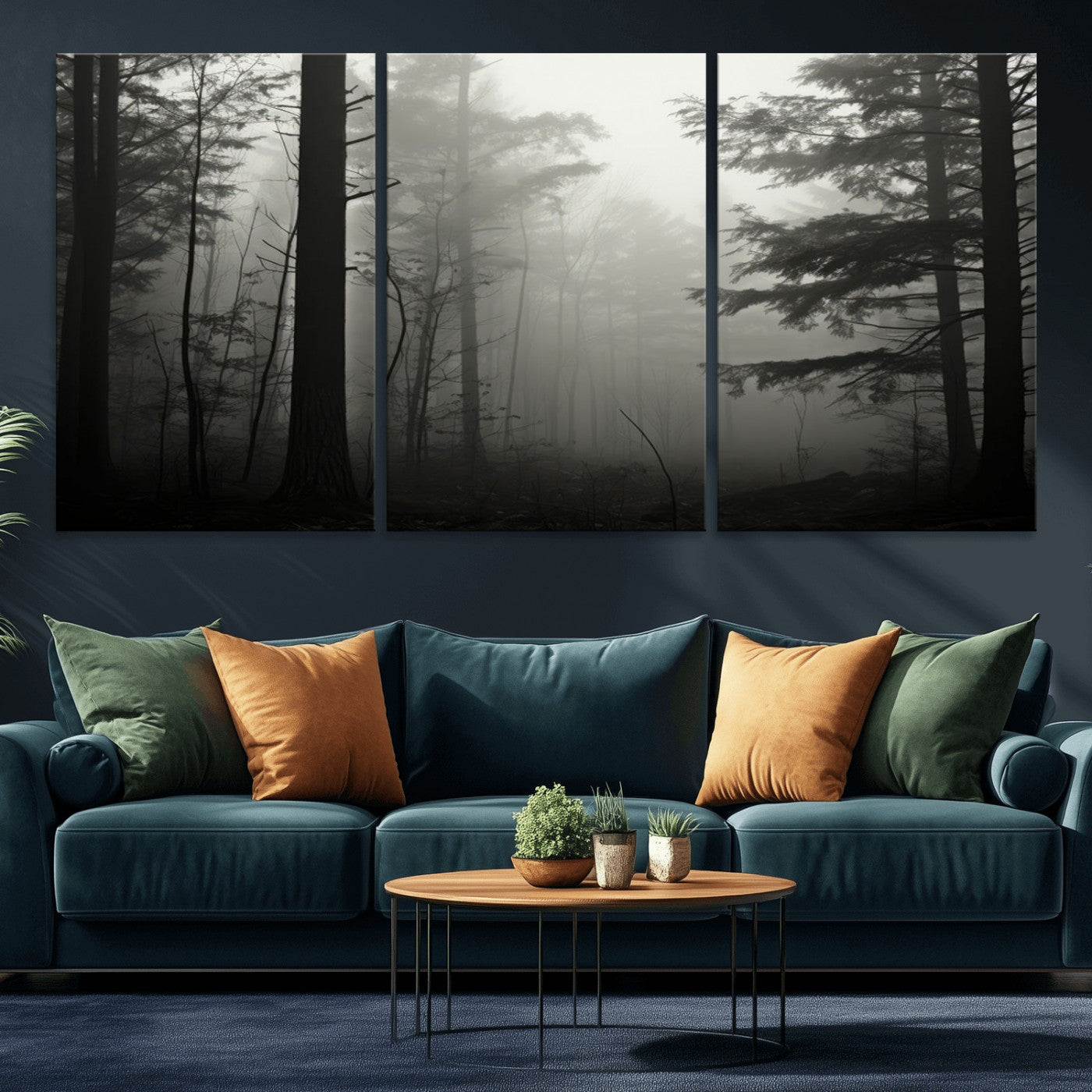 -Misty Forest Wall Art Premium Canvas Print a Foggy and Serene Atmosphere - Nature Wall Art