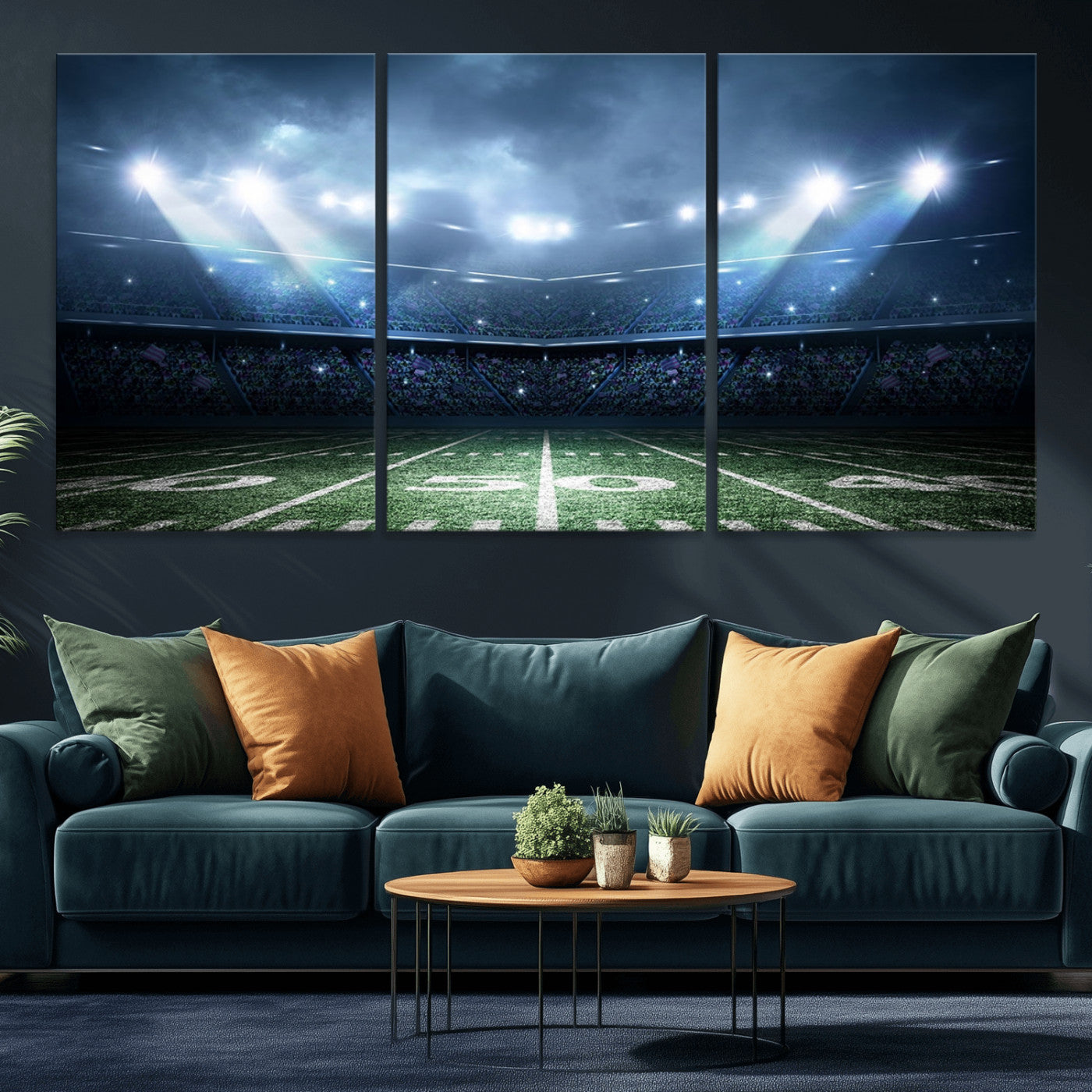 74741-MGV-CV-36X24-American Football Stadium Wall Art Canvas, American Football Stadium Canvas Print