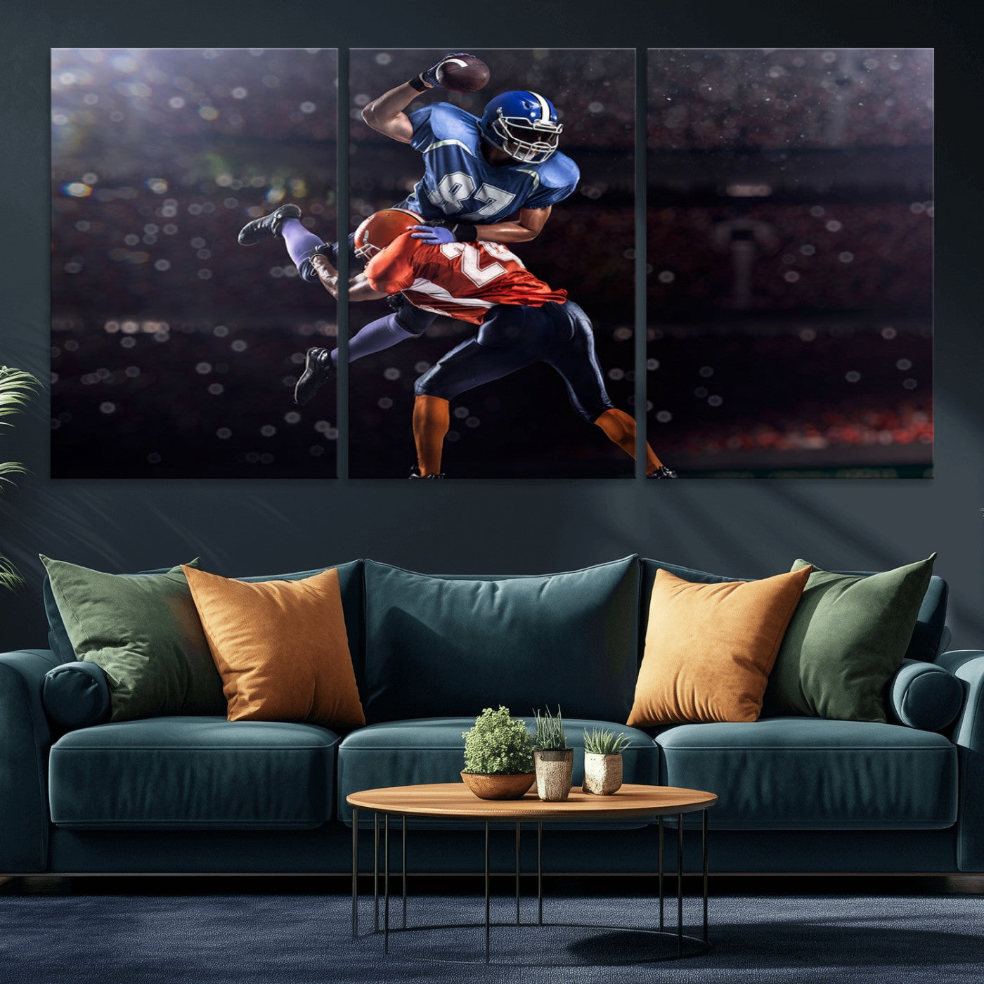 76491-MGV-CV-36X24-American Football Wall Art Canvas Print, Stadium Sport Wall Art Print