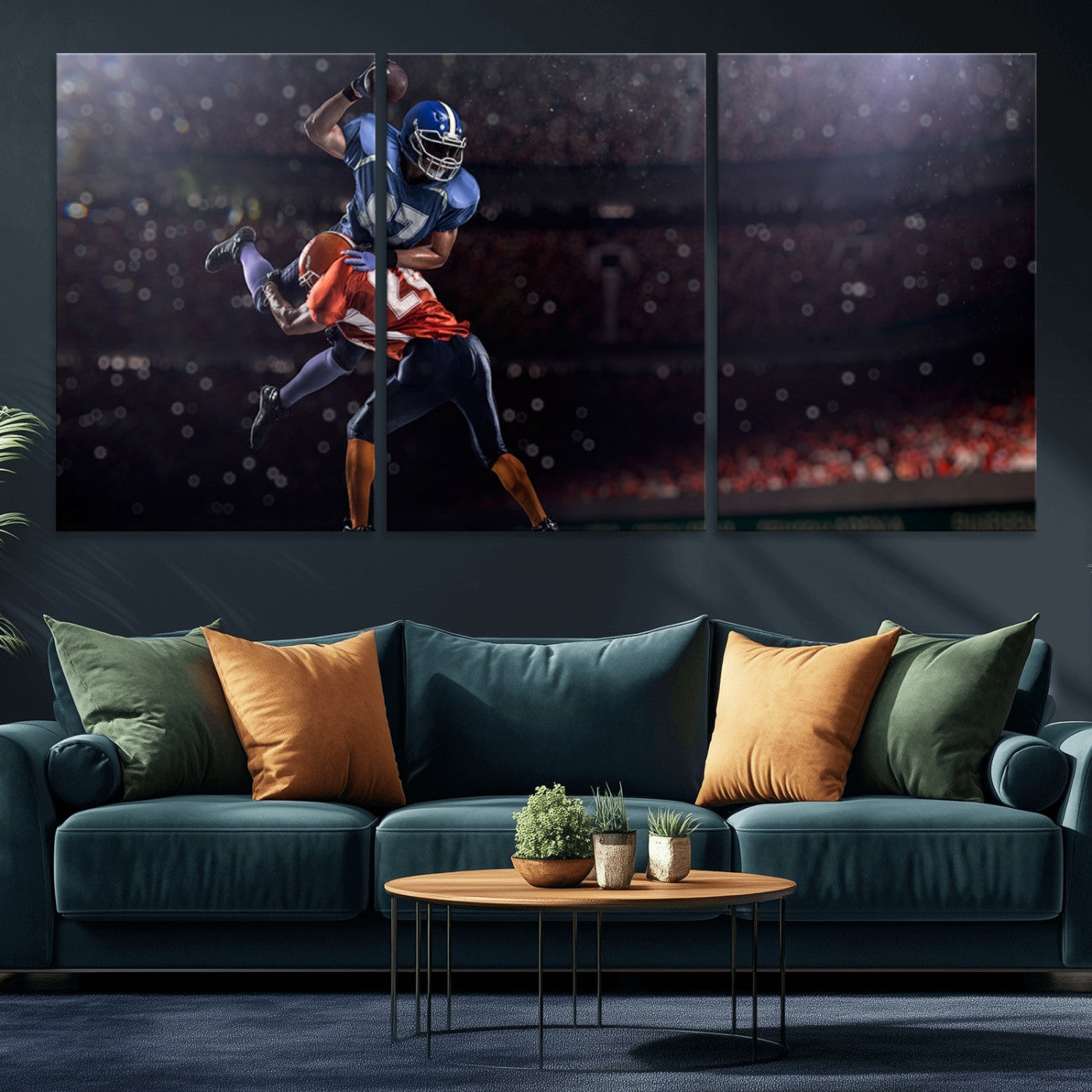 68009-MGV-CV-36X24-American Football Wall Art Canvas Print, Stadium Sport Wall Art Print