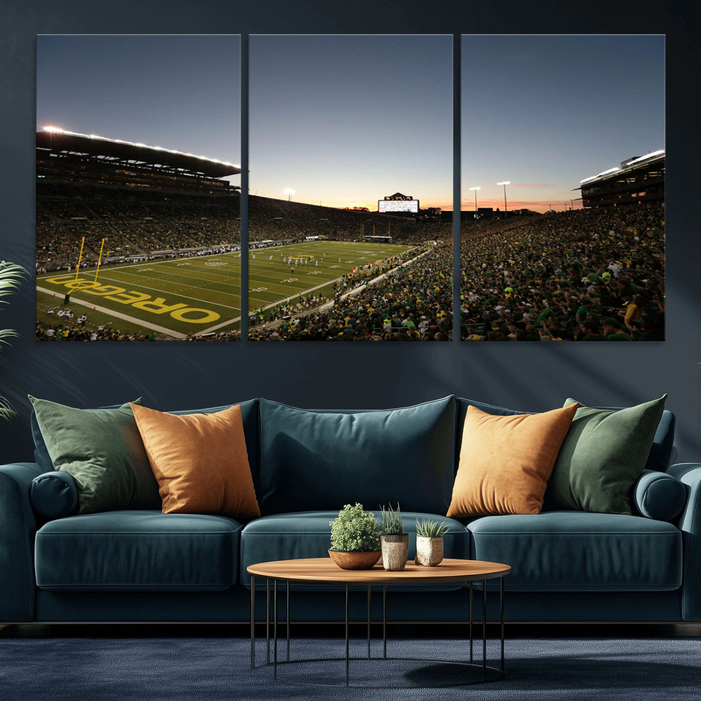 -Oregon Ducks Football Team Print - Eugene Autzen Stadium Wall Art Canvas Print
