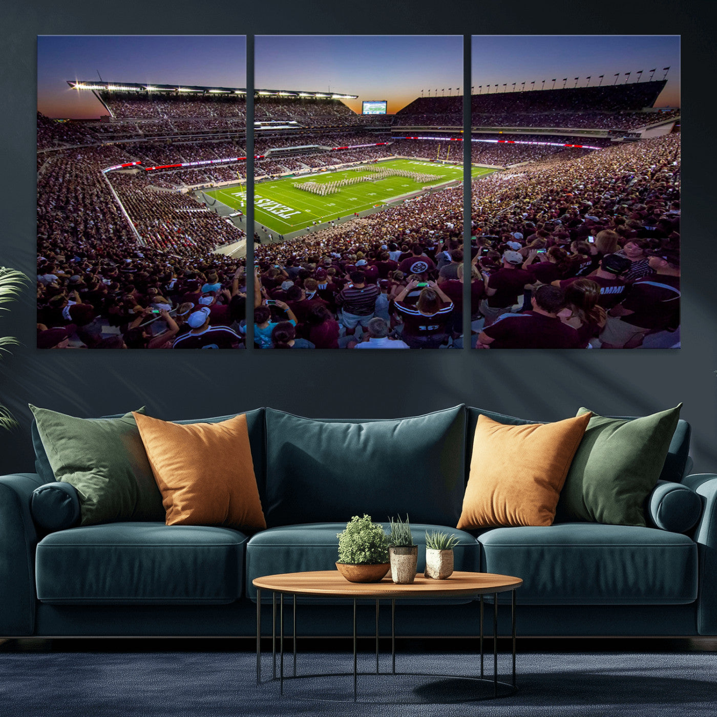 -Texas A&M University Aggies Football Team Print - College Station Kyle Field Stadium Wall Art Canvas