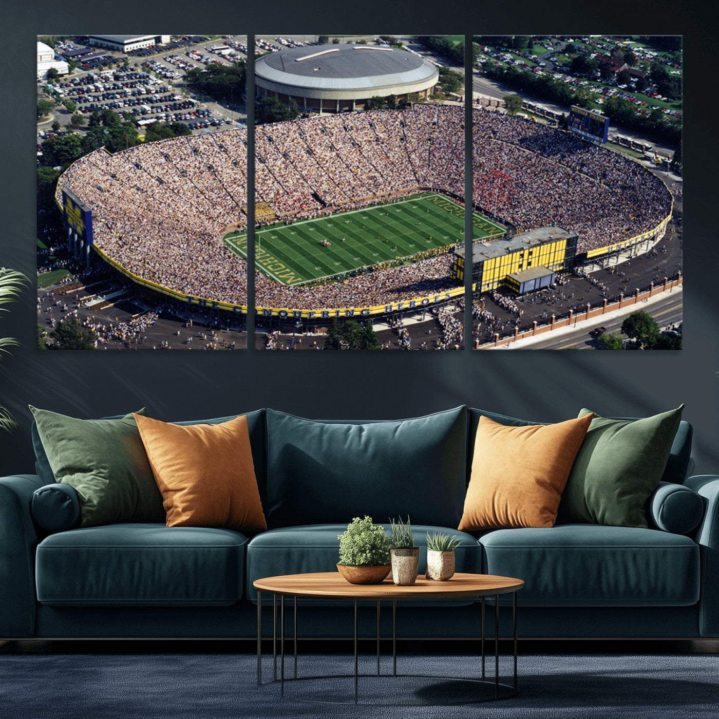 -Michigan Wolverines Football Team Print - Ann Arbor Michigan Stadium Print, Michigan Wolverines