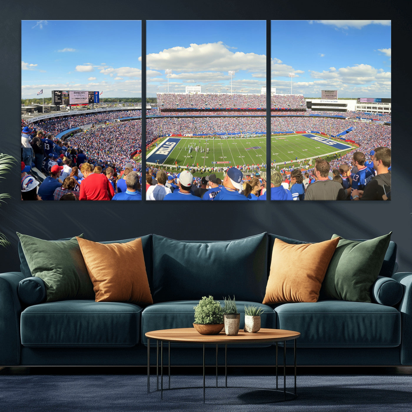 35302-MGV-CV-36X24-Buffalo Bills NFL Football Team Print - Buffalo Highmark Stadium Wall Art Canvas Print