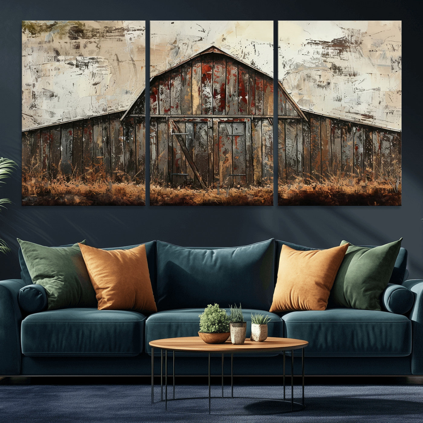 -Rustic Barn Wall Art | Farmhouse Wall Decor Canvas Print | Ready to Hang Barn Decor for Cabin or