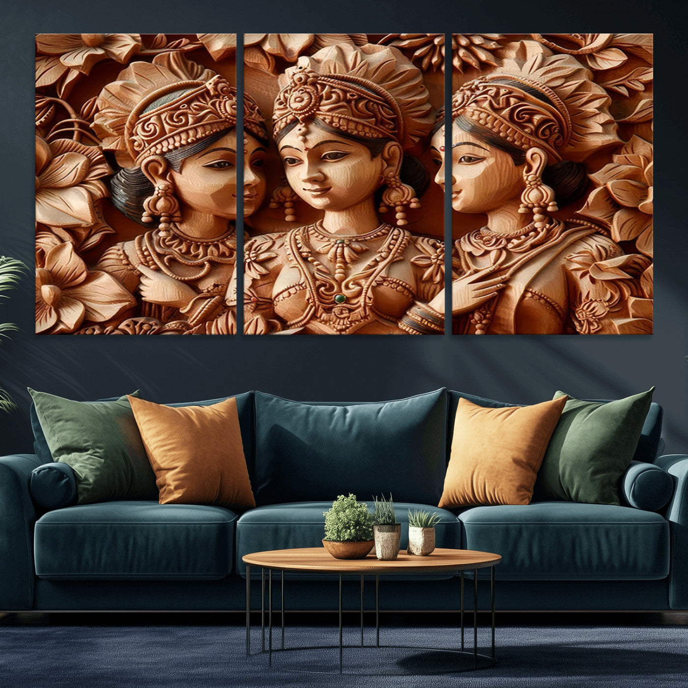 89522-MGV-CV-36X24-Indian Woman Statue Wall Art Canvas Print