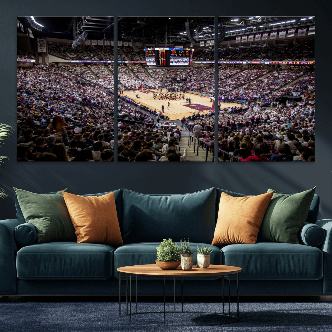 -University of Nebraska Cornhuskers Basketball Team Print - Lincoln Red Arena Wall Art Canvas Print
