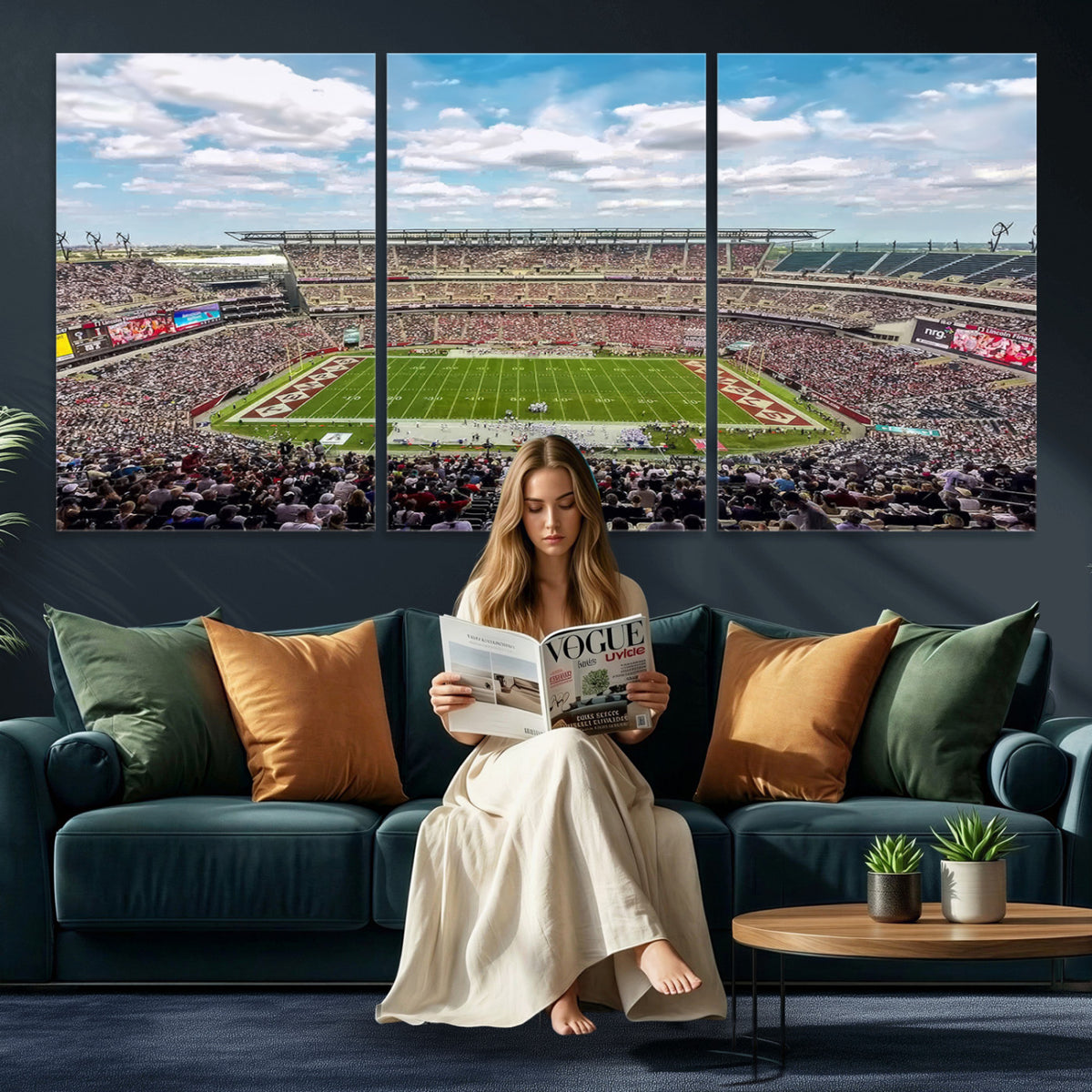 29243-PAN-FL-20X10 - The Temple University Owls Athletics Team Print - Philadelphia Lincoln Financial Field Stadium Wall