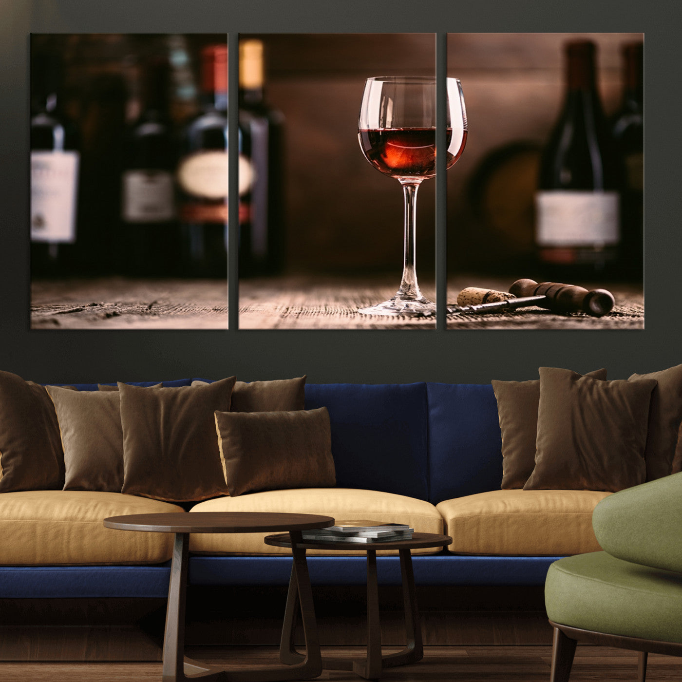 -Red Wine and Bottle Canvas Print