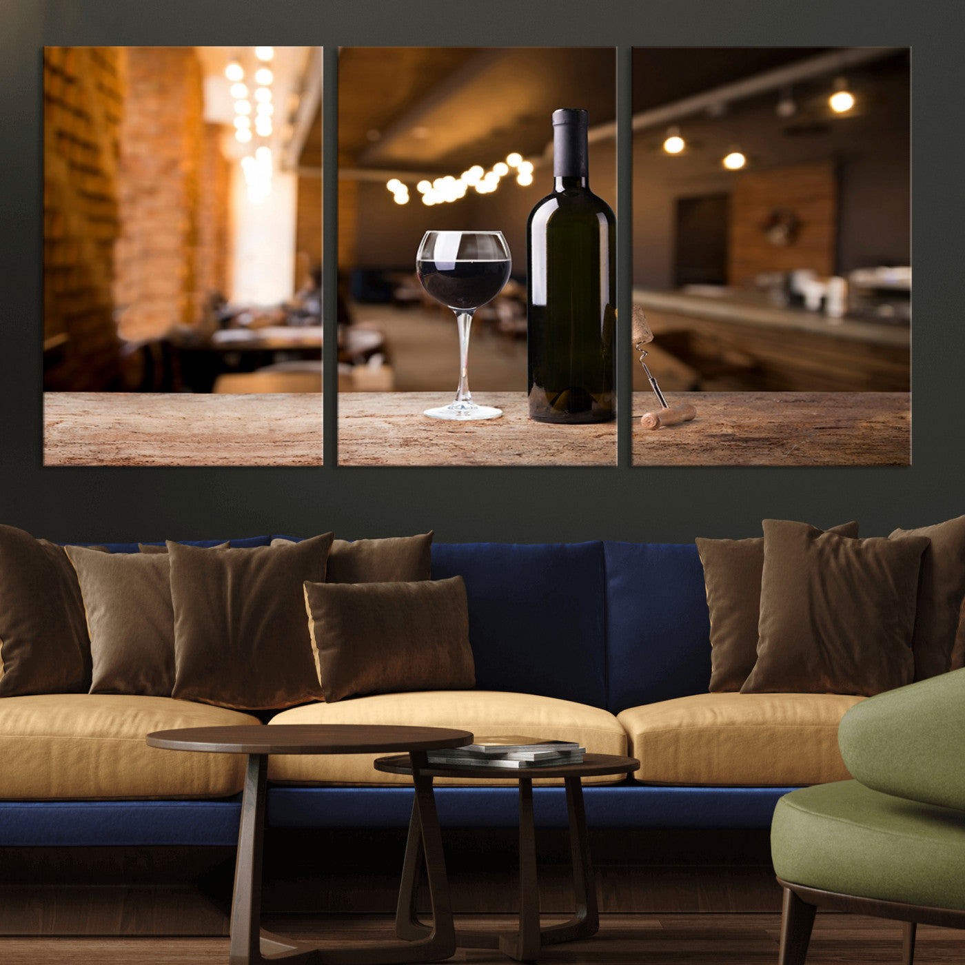-Wine and Bottle Wall Art Canvas Print