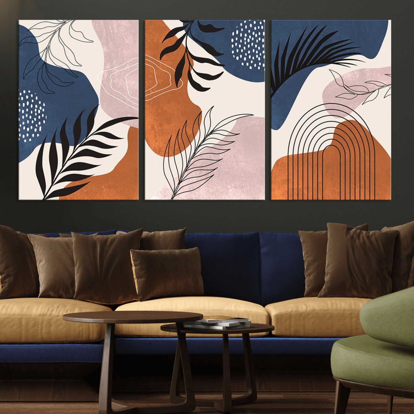 27678-MGV-CV-36X24-Boho Wall Art Canvas Print Set Mid-Century Prints Bohemian Wall Artwork Prints Boho Neutral,