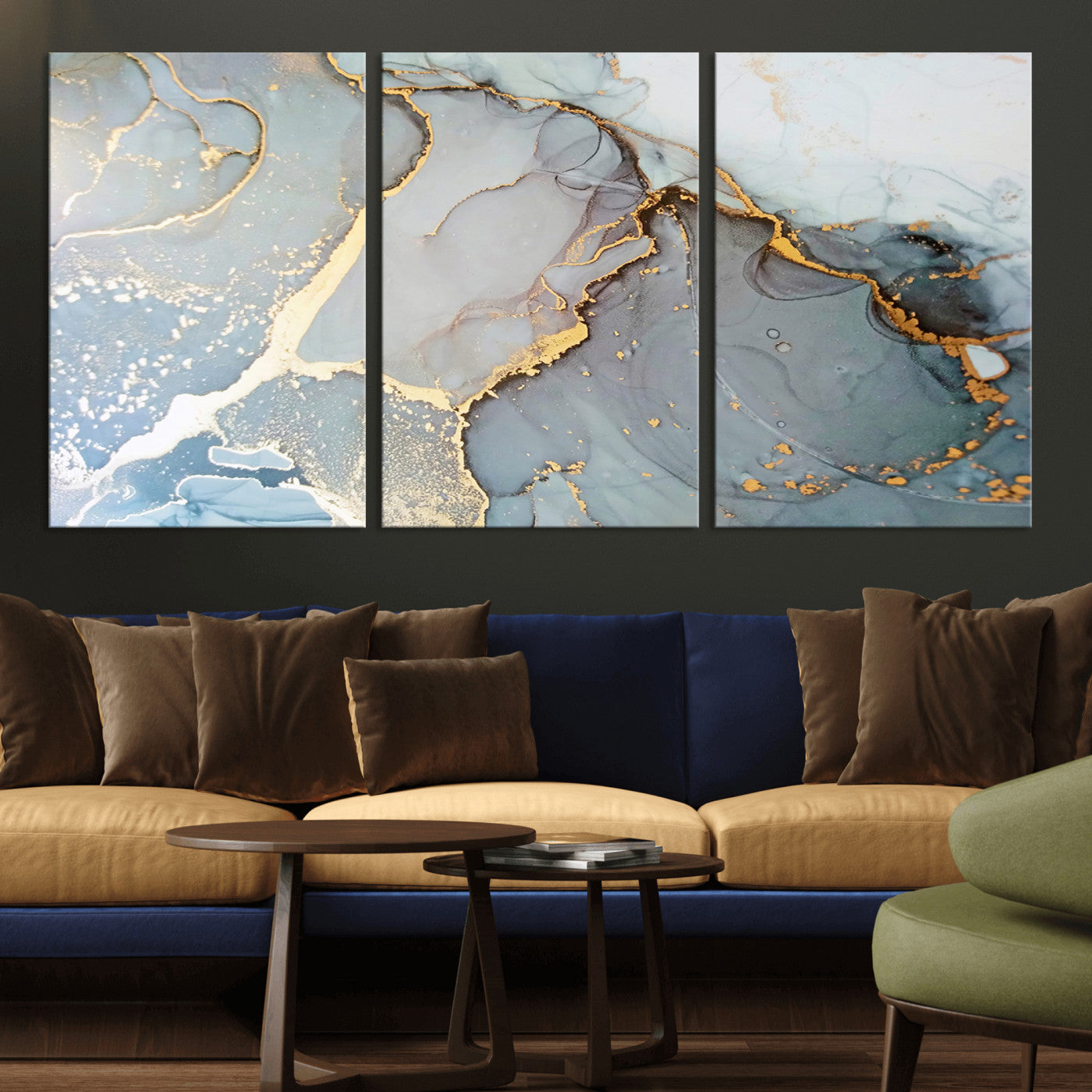 86878-MGV-CV-36X24-Large Abstract Marble Wall Art Canvas Print for Living Room and Farmhouse Decor