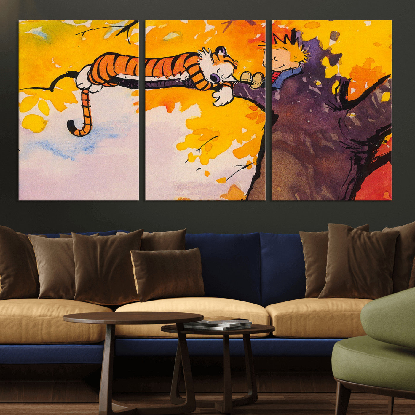 55145-MGV-CV-36X24-High-Quality Giclee Canvas Print – Framed Calvin Wall Art Stunning Modern Home Decor Artwork for Home, Office