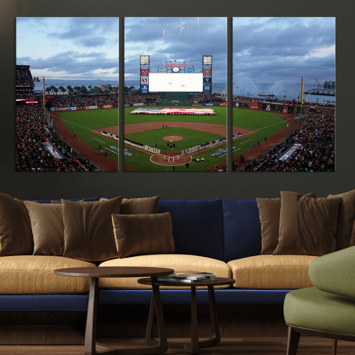 44631-MGV-CV-36X24-Oracle Park San Francisco Giants Wall Art | Oracle Park Stadium Canvas Print| Large Framed Baseball