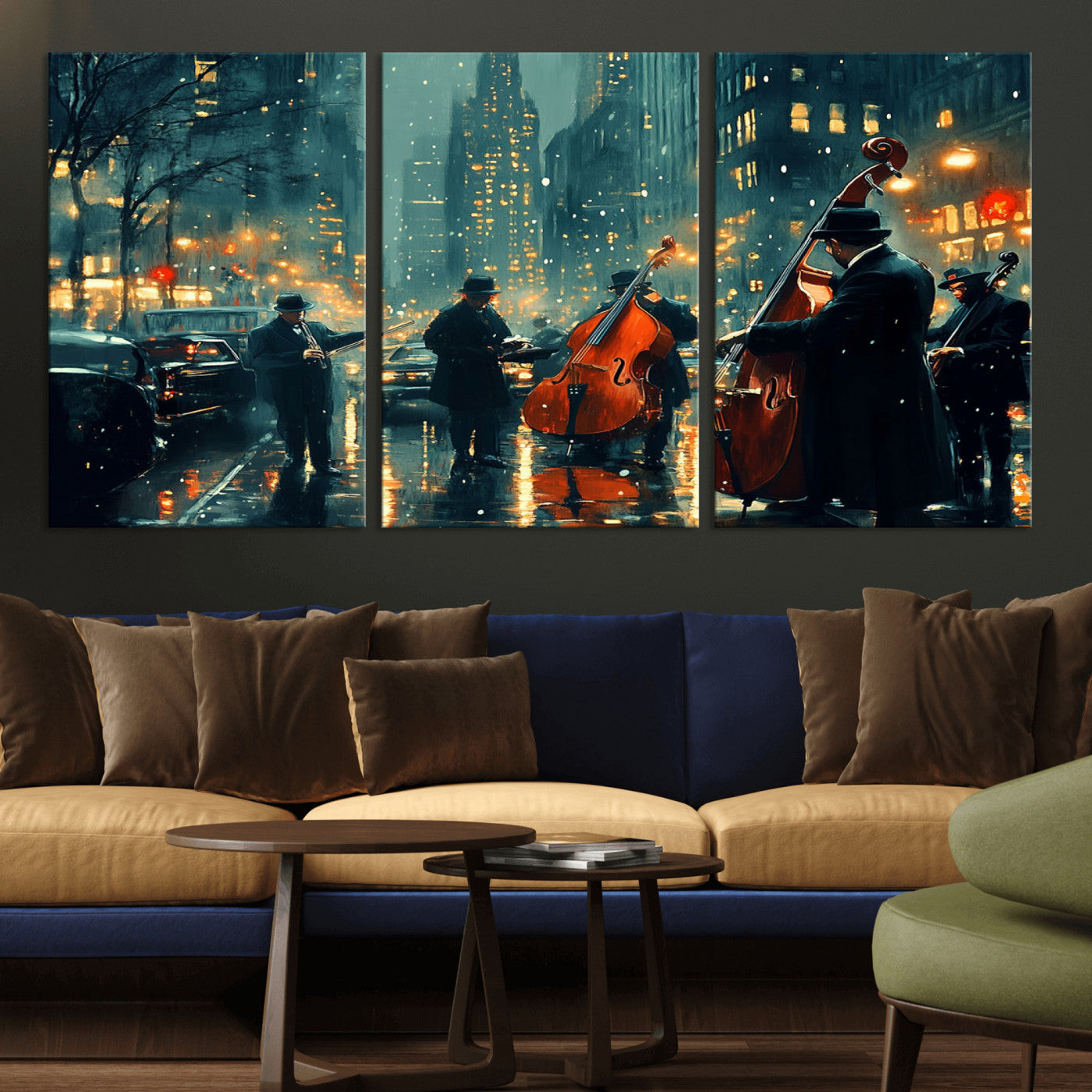 -African American Jazz Art Print - Framed Abstract Music Canvas - Colorful Instrument Poster for