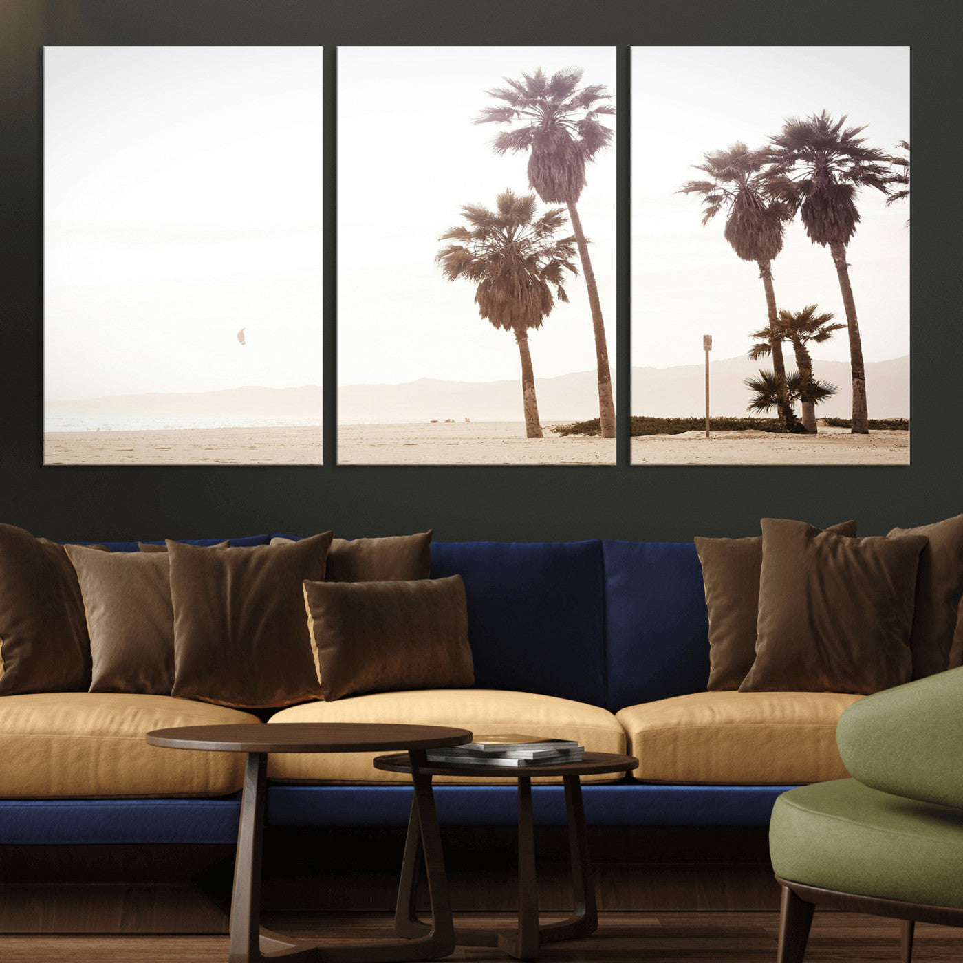 -Coastal Light Wall Art Canvas Print – Relaxing Shoreline Minimalist Ocean Tropical Serenity Artwork for Home, Office
