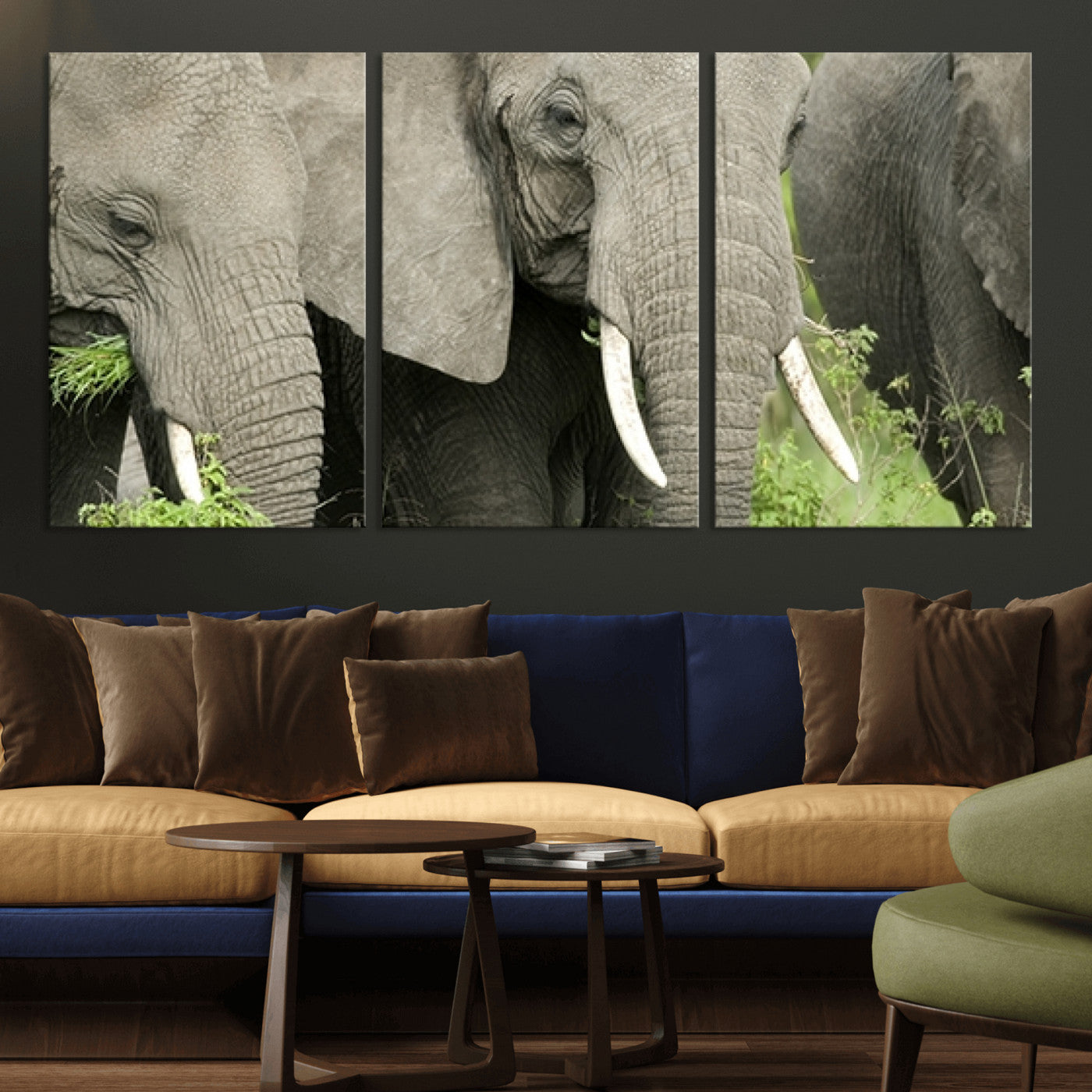 -Wild Elephant Wall Art Canvas Print