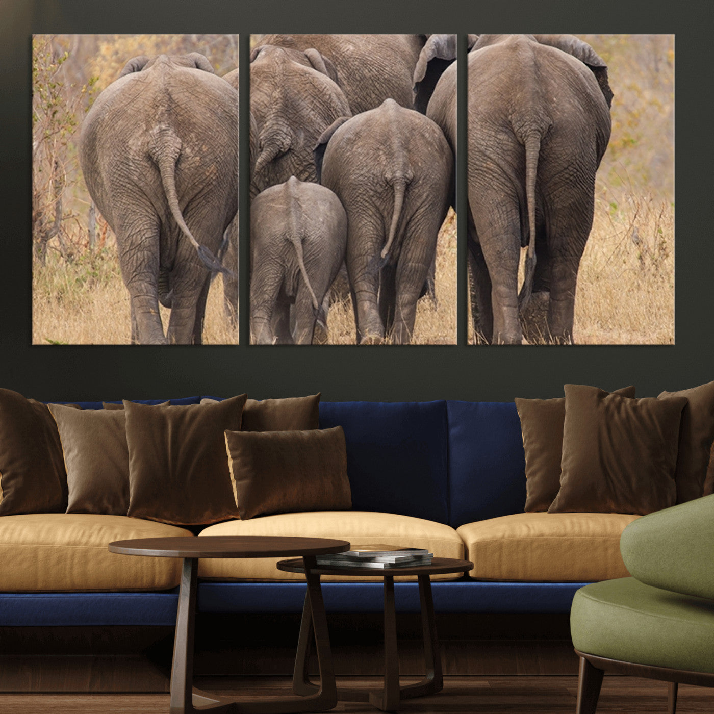 -Wild Elephant Wall Art Canvas Print