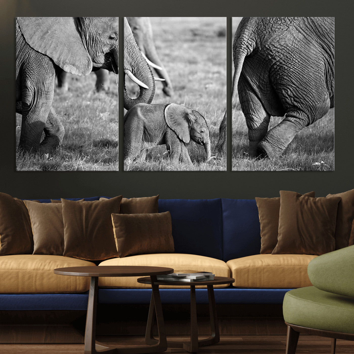 -Wild Elephant Wall Art Canvas Print