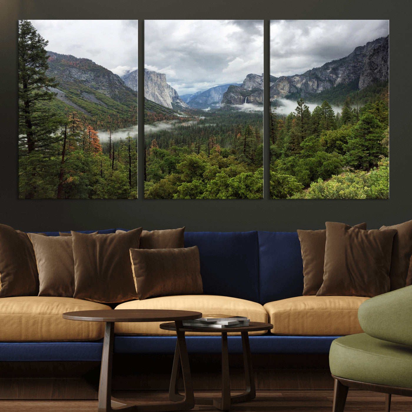 46168759-MGV-CV-36X24 - Yosemite Valley Wall Art Canvas Print, El Capitan Mountain Landscape Nature Wall Decor