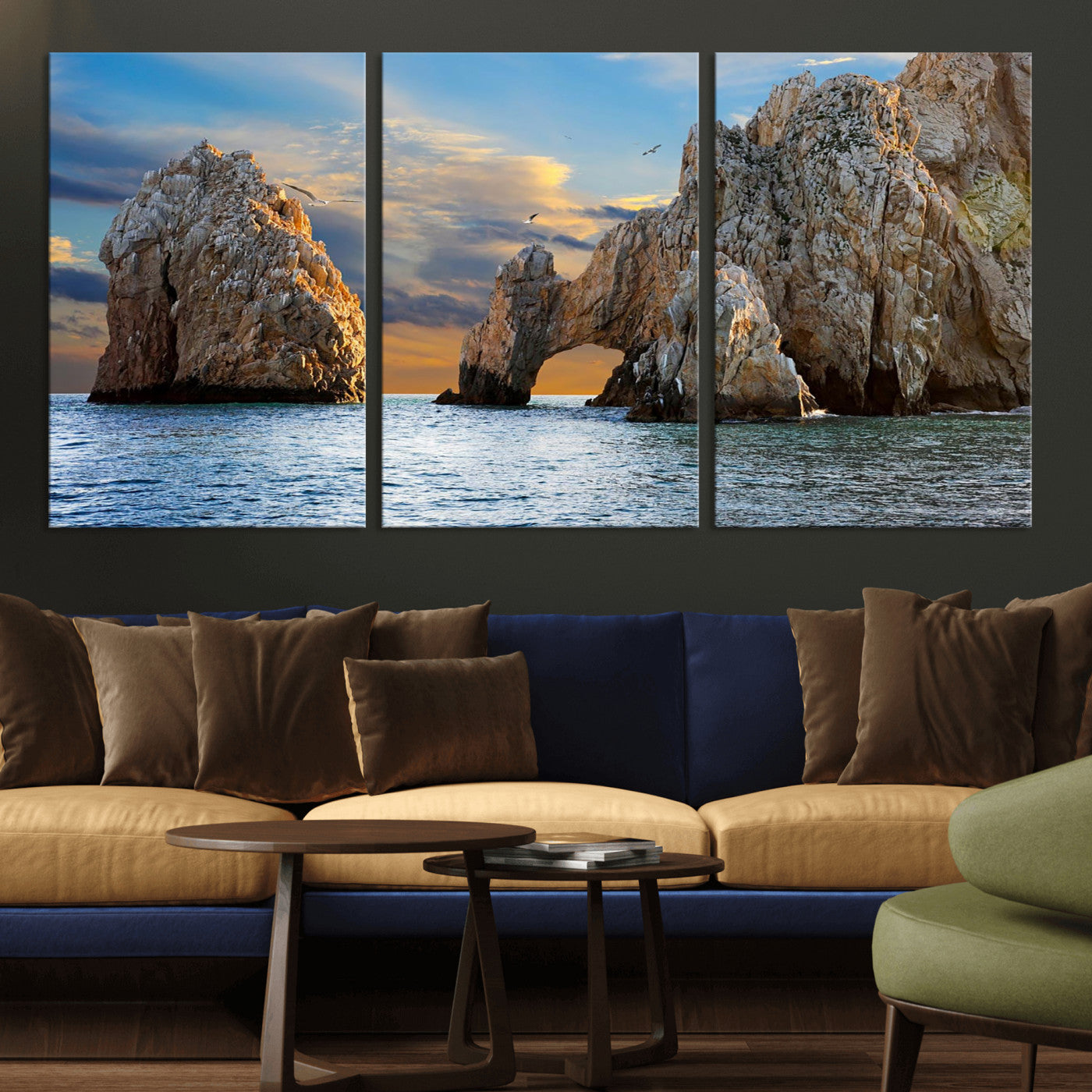 63505689-MGV-CV-36X24 - El Arco Cabo San Lucas Ocean Arch Wall Art Canvas Print, Baja California Rock Arch Seascape Canvas Print, Mexico Coastal Landmark Scenic Art Printing
