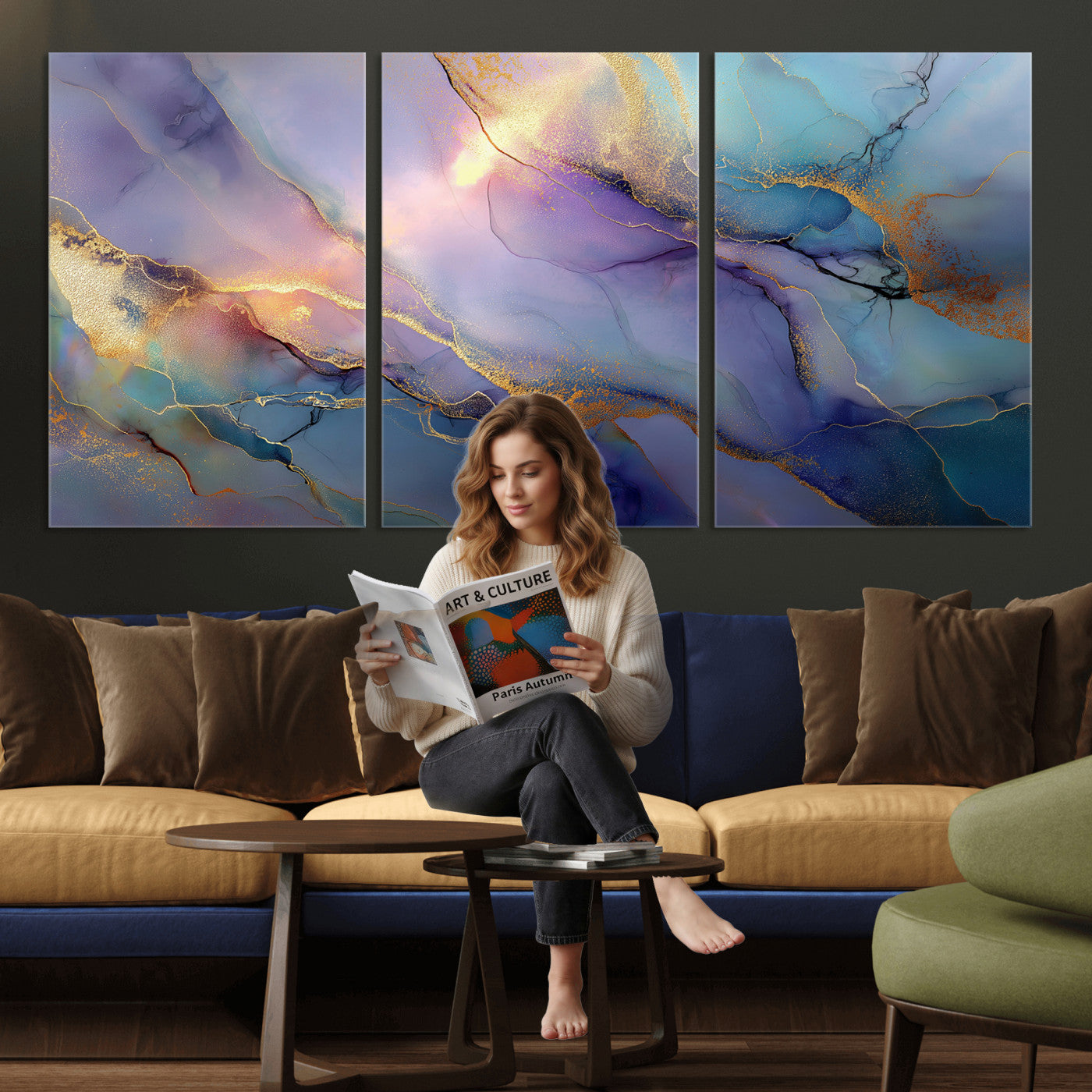 50939878-MGV-CV-36X24 - Colorful Abstract Canvas Wall Art Print, Vibrant Popup Color Art Print