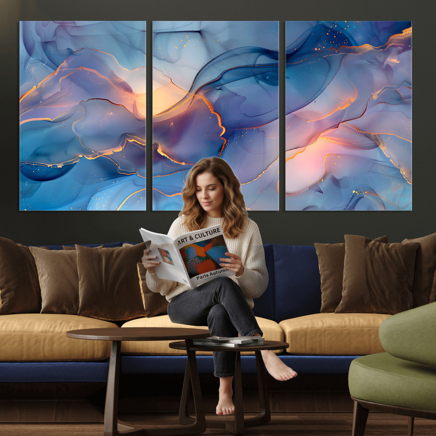 13710509-MGV-CV-36X24 - Colorful Abstract Canvas Wall Art Print, Vibrant Popup Color Art Print