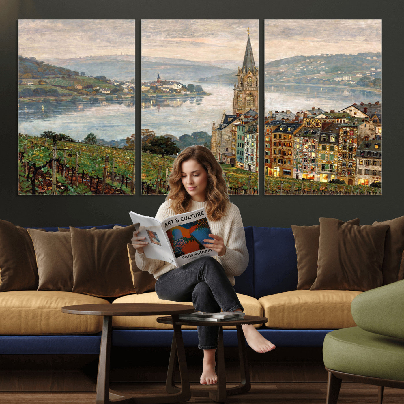 62626662-MGV-CV-36X24 - Mosel City Mosel River by Nicolai Astudin Wall Art Canvas Print