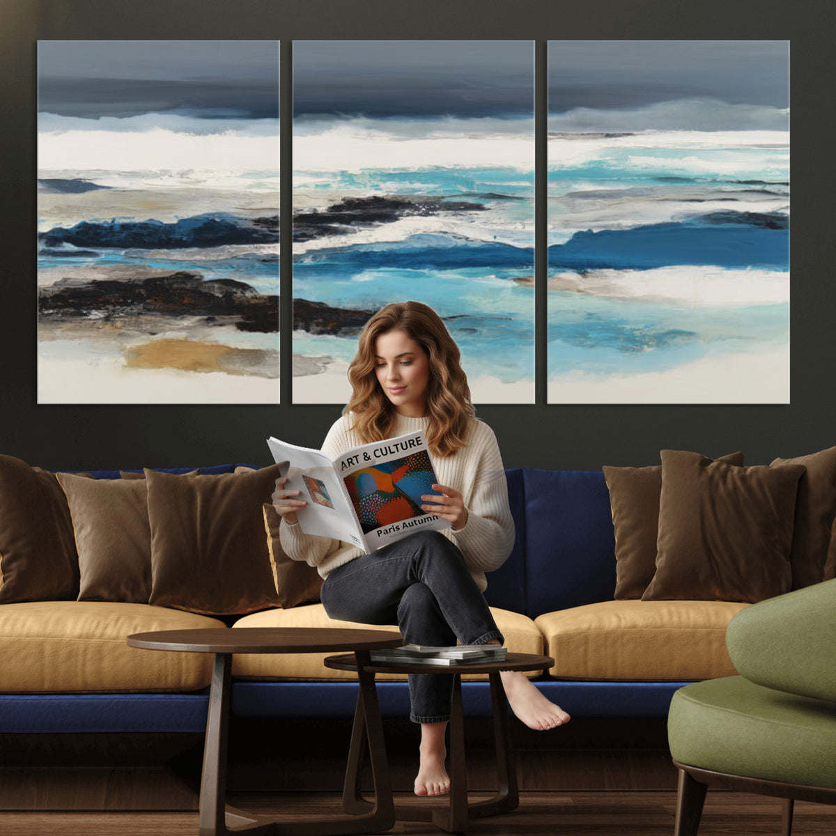 53645131-MGV-CV-36X24 - Extra Large Abstract Wall Art Canvas Print