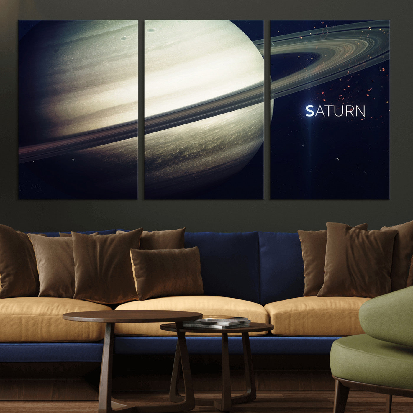 -Framed Saturn Wall Art Canvas Print