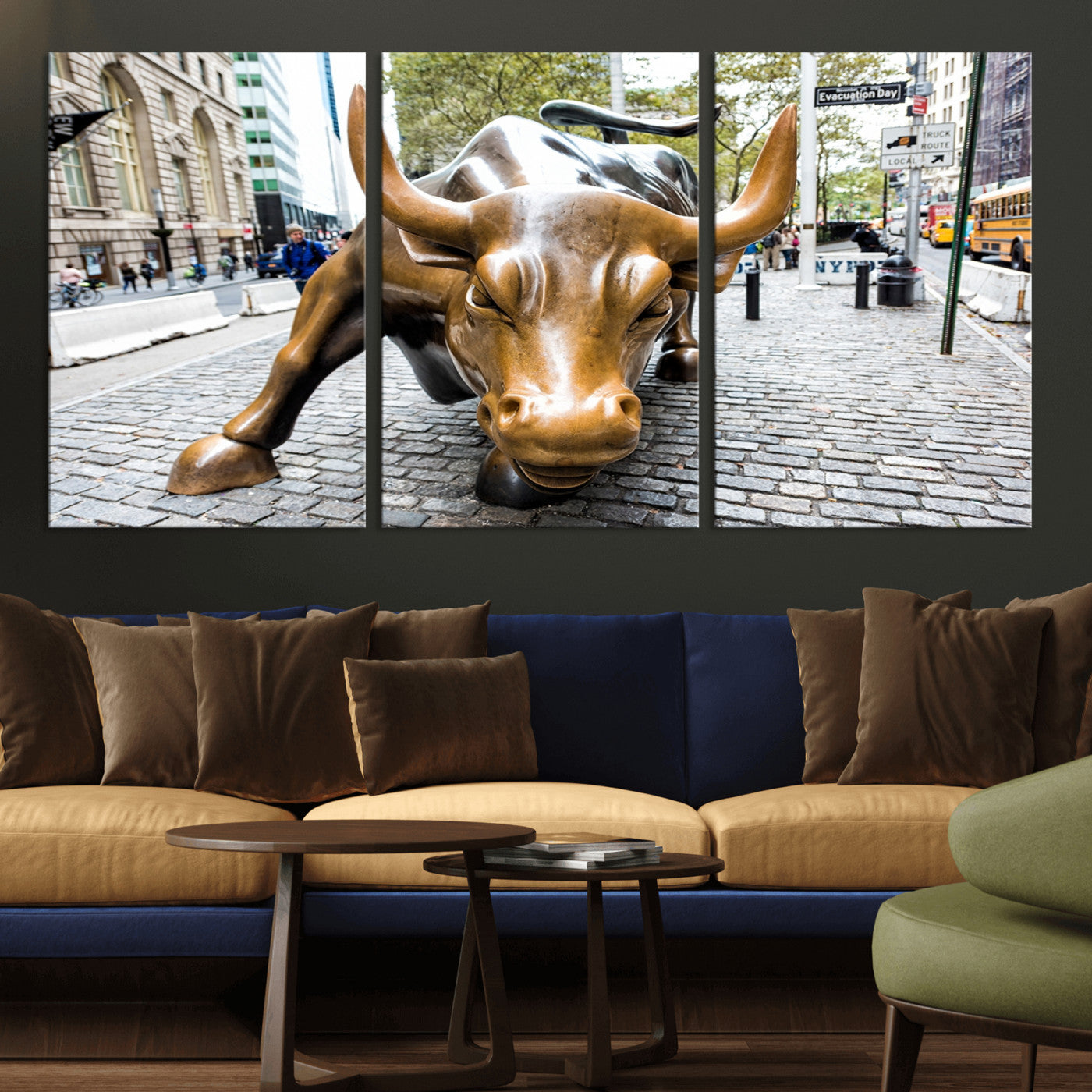 -Charging Bull Wall Art Canvas Print