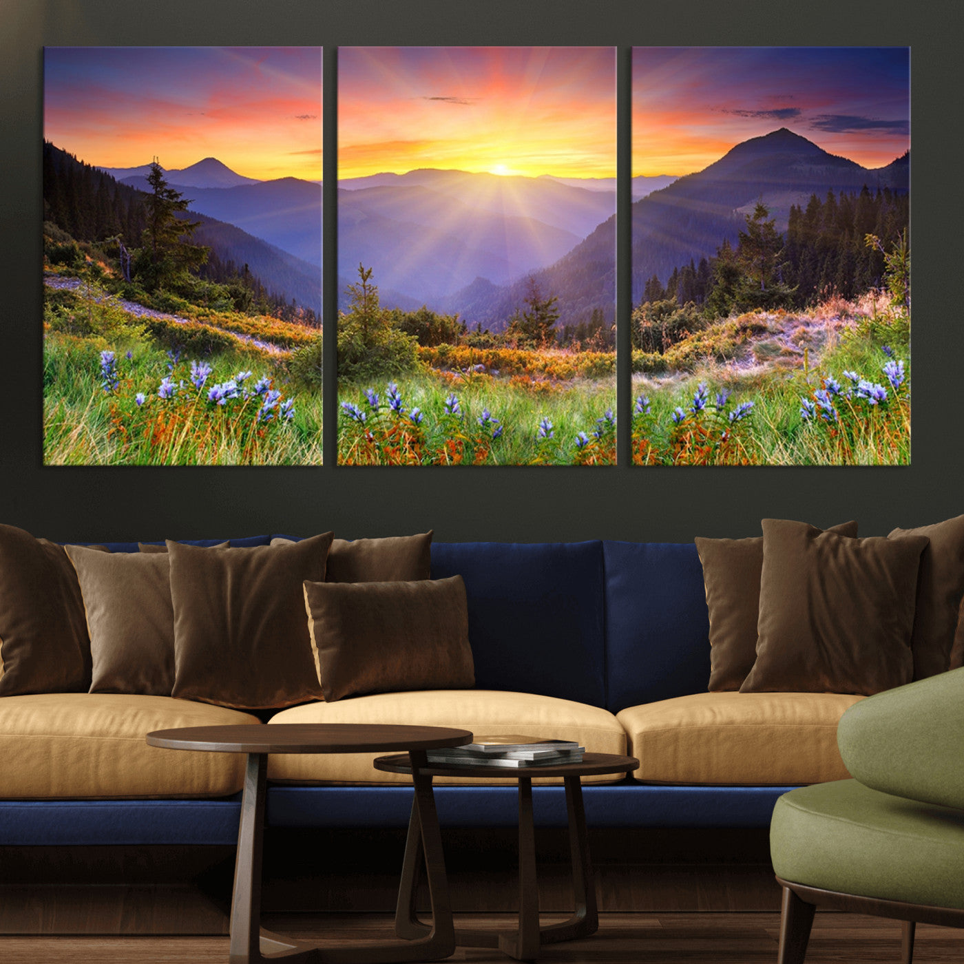 -Mountain and Spring Wall Art Canvas Print