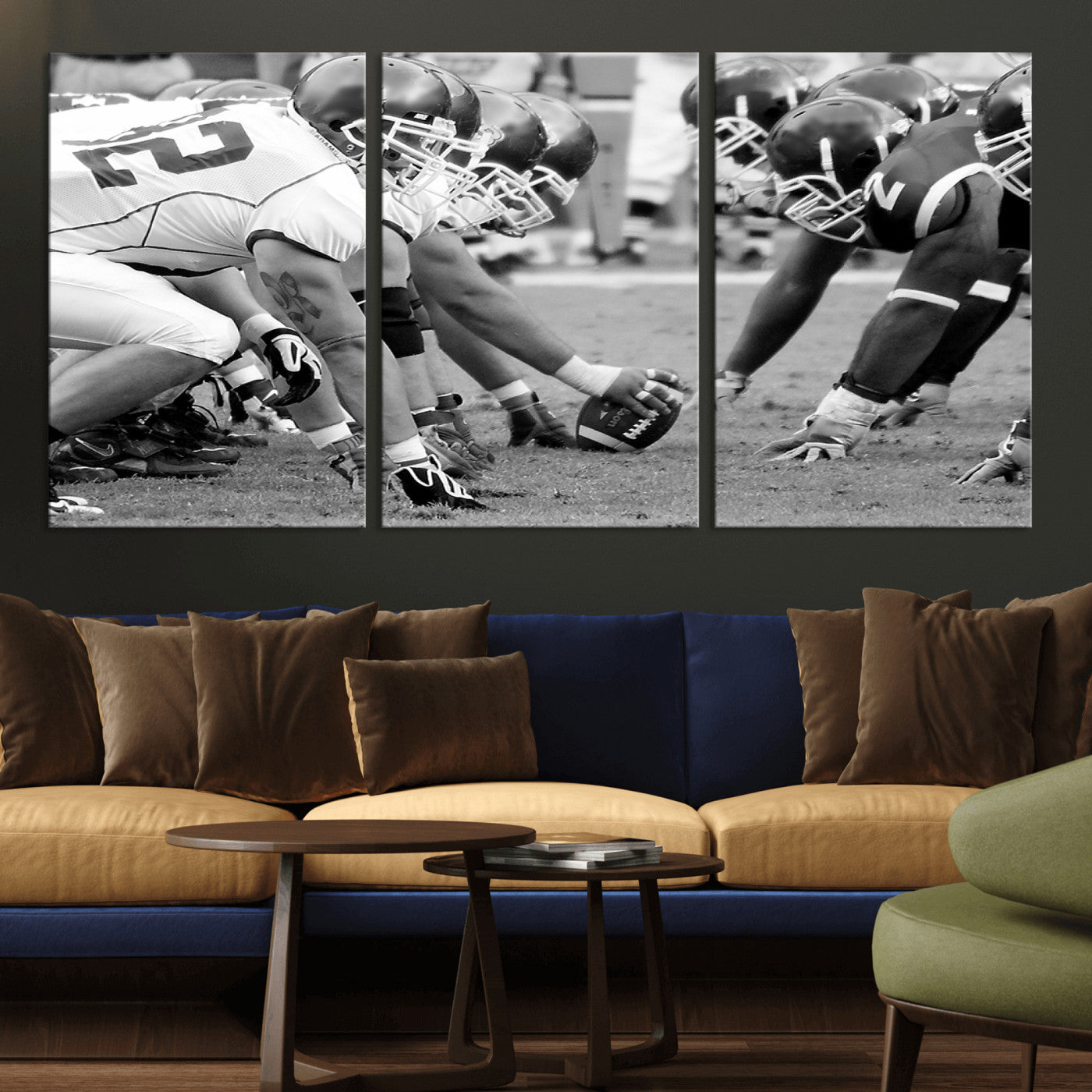 -American Football Player Wall Art Canvas Print