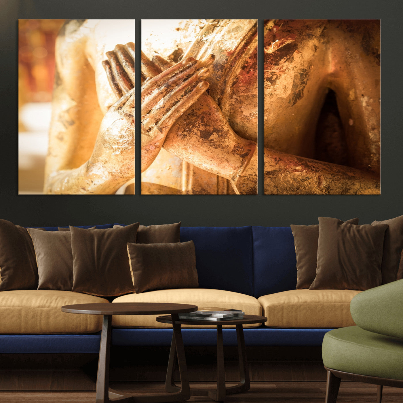 -Buddha Statue Hands Wall Art Canvas Print