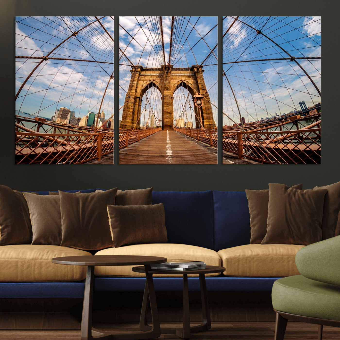 -Brooklyn Bridge Manhattan Wall Art Canvas Print