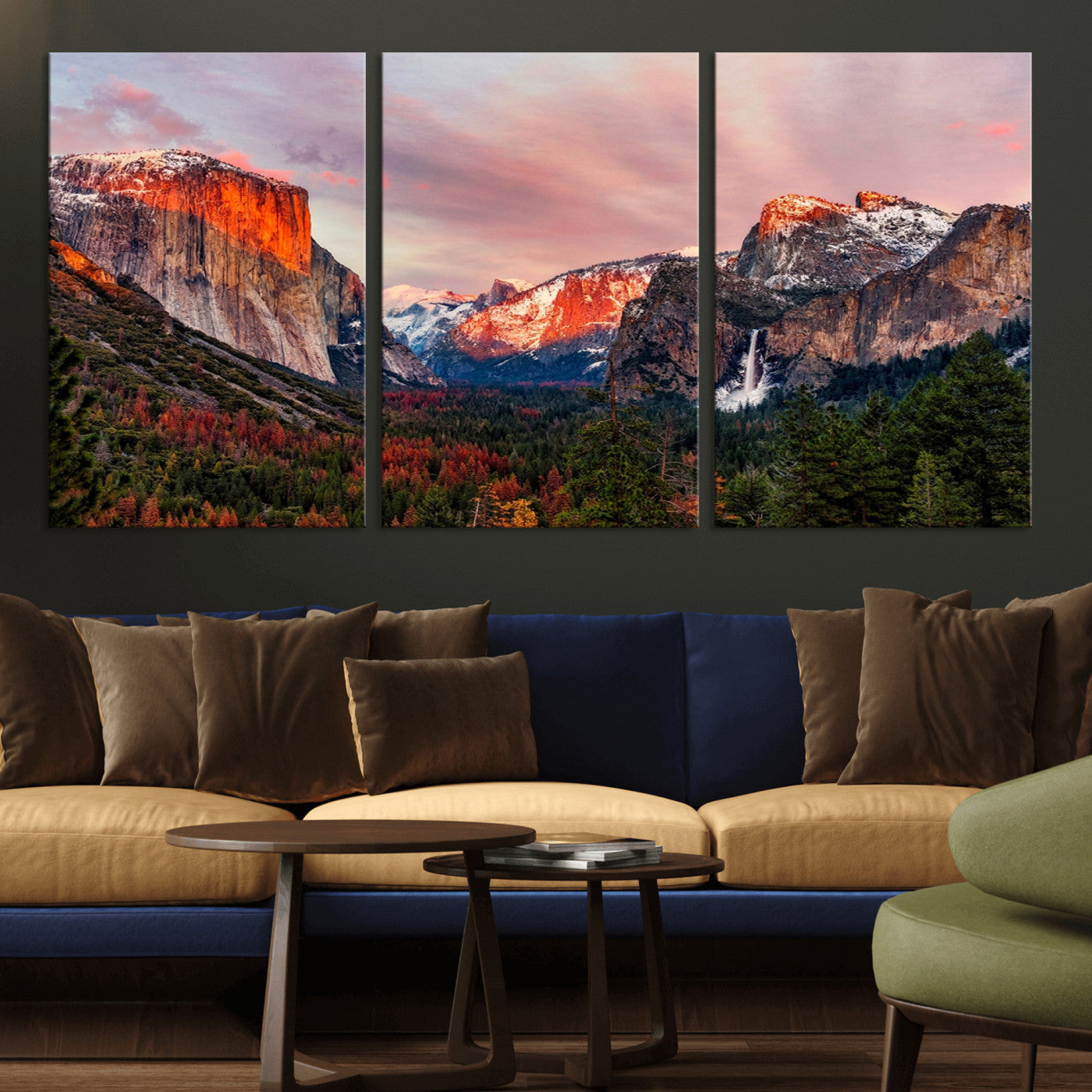 -Yosemite Half Dome Wall Art Canvas Print El Capitan