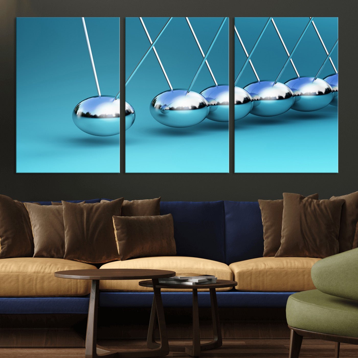 -Wall Art Newton's Cradle Canvas Print, Framed Newton Cradle Canvas Print