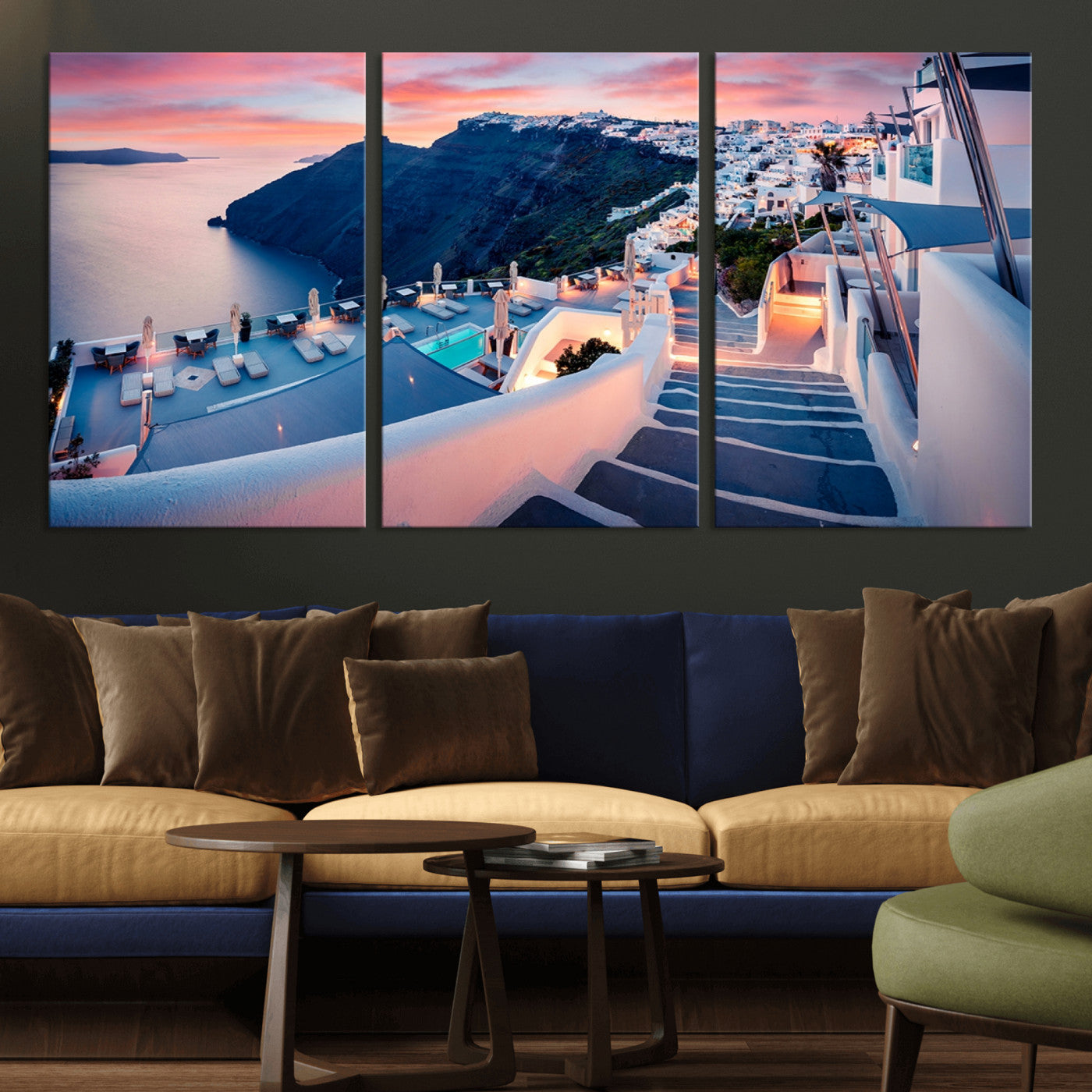 -Santorini Island Wall Art Canvas Print